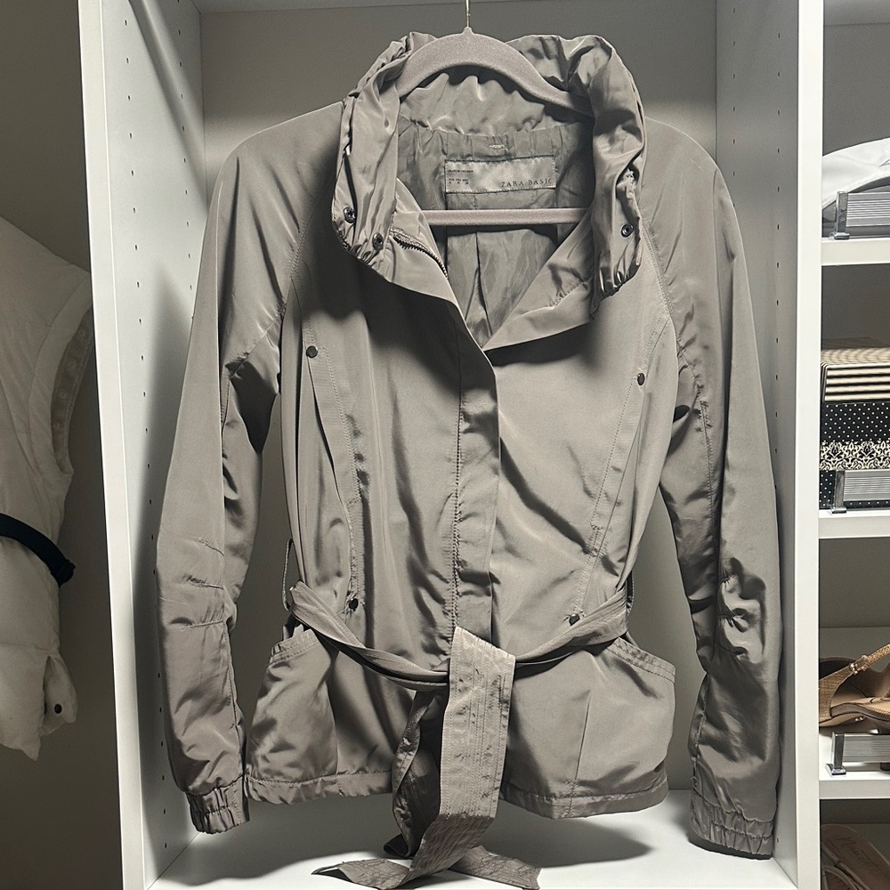 Zara Basic Light Gray/Green Jacket - image 1